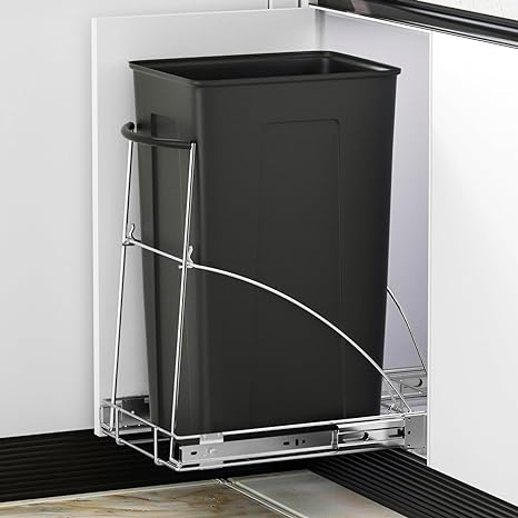 Photo 1 of Insputer Pull Out Trash Can Under Cabinet, Requires 13" W X 18" D Cabinet, Under Sink Trash Can Kit, Slide Out Garbage for Kitchen(Not Included Can)
