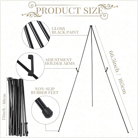 Photo 1 of 5 Inch Display Easel Metal Display Holder with Bag Picture Easel Stand Black