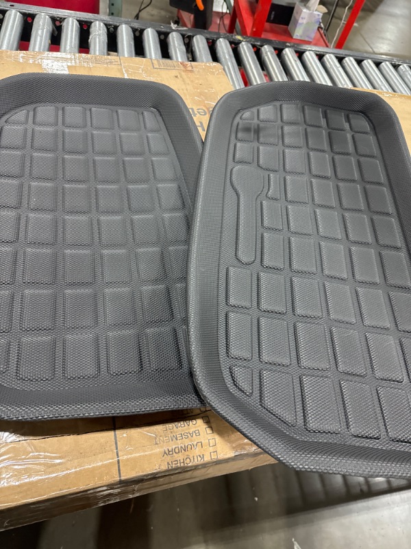 Photo 1 of Floor Mats Compatible for Tesla Model Y 7 Seater 2024 2023-2021 Full Set 9Pcs All Weather Model Y Floor Mat for Tesla Model Y Accessories 2024 2023-2021 Black