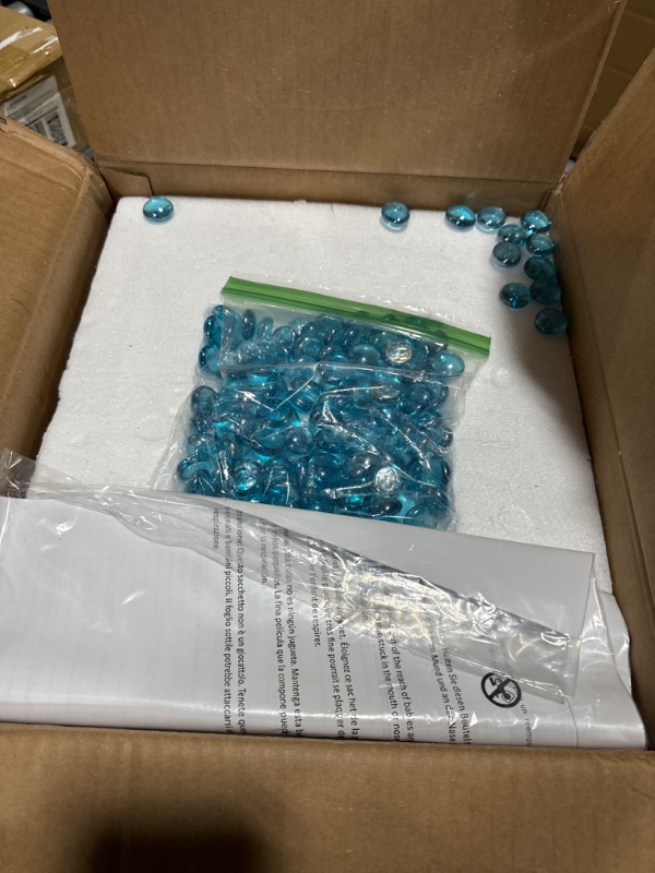 Photo 1 of Tabletop Fire Bowl with Glass Stones, 10.5 Inch Portable Concrete Smokeless Fire Pit with Fire Glass, Clean Burning Alcohol Fireplace for Indoor and Outdoor use 10" Boat