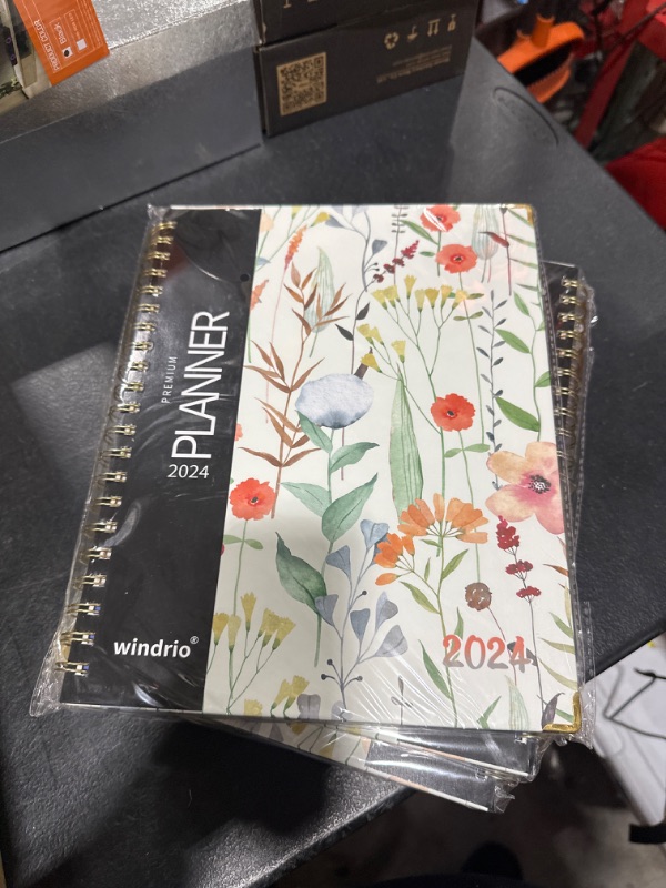 Photo 2 of Planner 2024 Daily Weekly Monthly Teacher Planner, 8.5"x11", Academic Hardcover Planner DEC 2023 to DEC 2024, 13-Month School Organizer, Spiral Notebook with Stickers, Inner Pocket, Coated Tabs Watercolor Flower LARGE: 8.5" x 11"