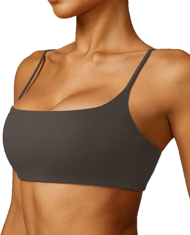 Photo 1 of Comper Women's Sports Bras Wirefree Racerback Workout Bras Sexy Thin Straps Yoga Sport Bras with Removable Pads
SIZE L 