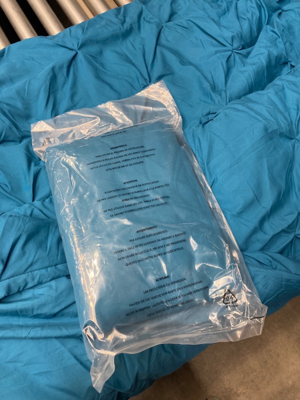 Photo 1 of Bedsure Teal Comforter Set King - 8 Pieces Pintuck King Size Bed in A Bag, Pinch Pleat Teal King Bedding Sets with Comforters, Sheets, Pillowcases & Shams, Kids Bedding Set King Teal
