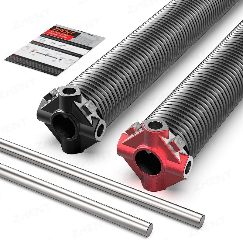 Photo 1 of Garage Door Torsion Springs 2'' (Pair) with Non-Slip Winding Bars,High Quality Coated Torsion Springs with a Minimum of 18,000 Cycles (0.207X2''X22'')