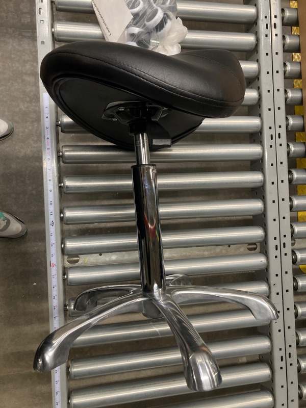 Photo 1 of Saddle Stool Rolling Ergonomic Swivel Chair for Dental Office Massage Clinic Spa Salon, 
 Adjustable Hydraulic Stool with Wheels (Without Backrest, Black)