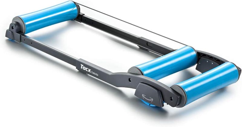 Photo 1 of TacX Galaxia - Roller Trainer with Patented Swing System for Safety - Tapered Wheels for a Centre Ride - 1350 x 500 mm - Foldable (800 x 500 x 135 mm) - Fits 26-29 Inch Wheels
