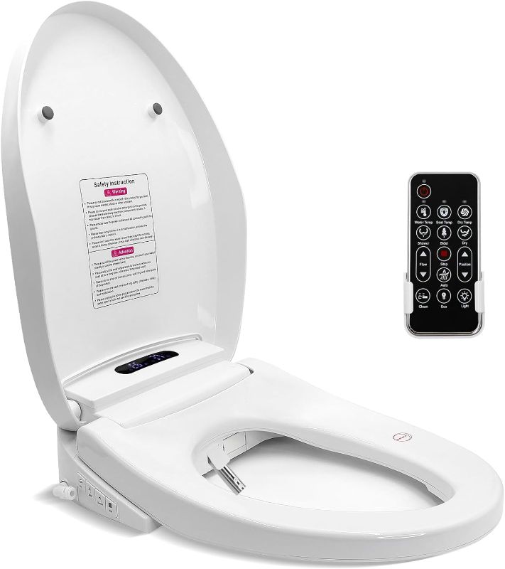 Photo 1 of Automatic Toilet Seat Electric Heated Dryer with Remote?Toilet Seat with Bidet,Electric Heated Bidet Attachment for Toilet Warm Water?Bidet Attachment for Toilet with Remote Bidet Hot Water