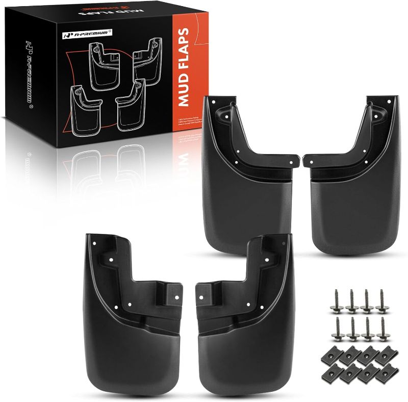 Photo 1 of A-Premium Set of 4PCS Mud Flaps Splash Guards Mudguards Mudflaps with Hardware Kits Compatible with Toyota Tacoma 2005-2015 Pickup, (with Fender Flares), Front and Rear (Driver and Passenger Sides)