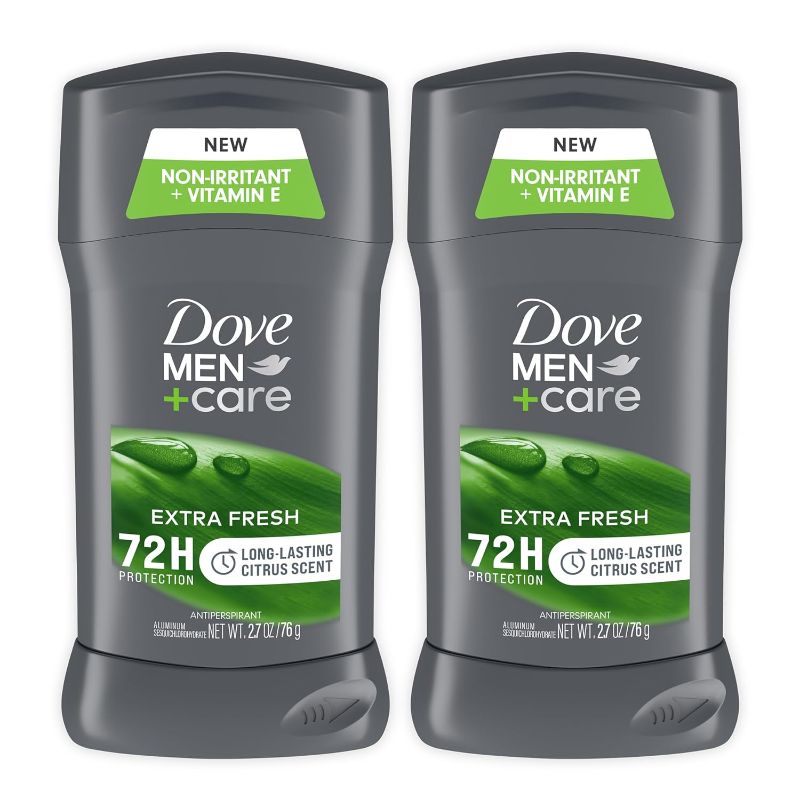 Photo 1 of Dove Men + Care Extra Fresh Antiperspirant Deodorant Twin Pack, 72hr Sweat & Odor Protection, Moisturizing Cream, Citrus Scent - 2.7oz, Pack of 2