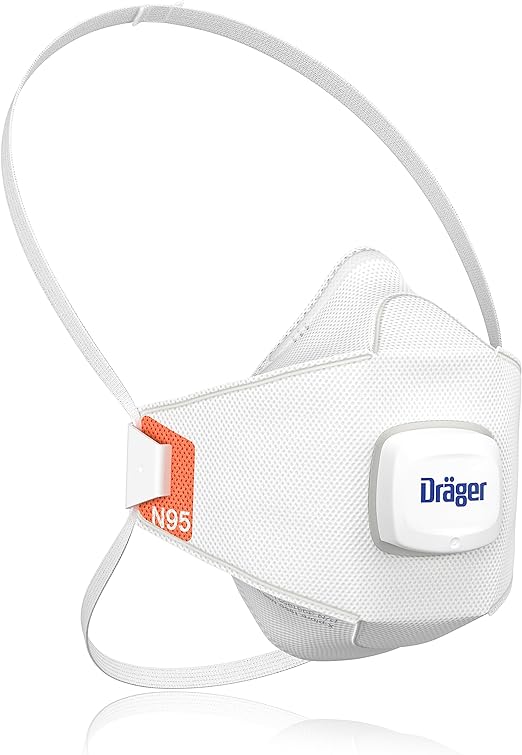 Photo 1 of Dräger X-plore 1950 V N95 respirator mask with exhalation valve | NIOSH-approved respirator mask