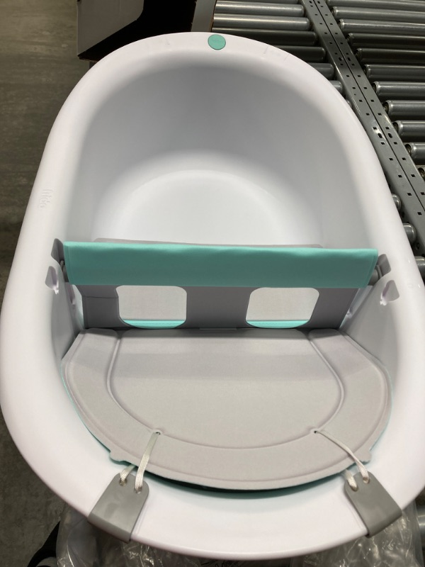 Photo 3 of Frida Baby 4-in-1 Grow-with-Me Baby Bathtub, Baby Tub for Newborns to Toddler with Removable Bath Seat & Backrest for Bath Support in Tub