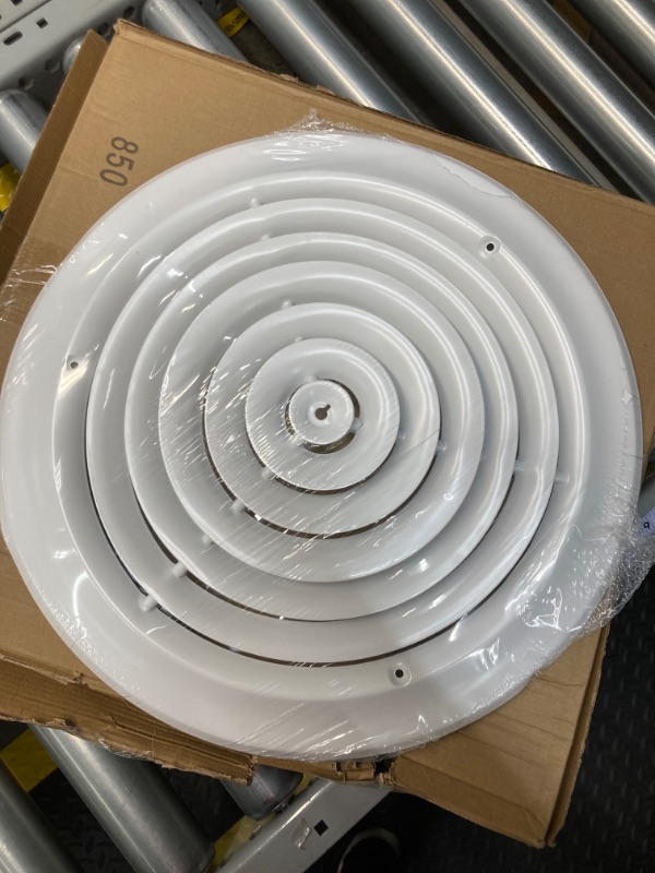 Photo 2 of 12" Round Ceiling Diffuser - Easy Air Flow - HVAC Vent Duct Cover [White] - [Outer Dimensions: 15.75"]