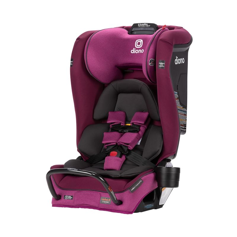 Photo 1 of Diono Radian 3RXT SafePlus, 4-in-1 Convertible Car Seat, Rear and Forward Facing, SafePlus Engineering, 3 Stage Infant Protection, 10 Years 1 Car Seat, Slim Fit 3 Across, Purple Plum
