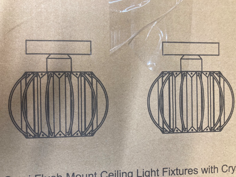 Photo 1 of 2 Pack Semi Flush Mount Cealing Light Fixtures With crystals Shade 