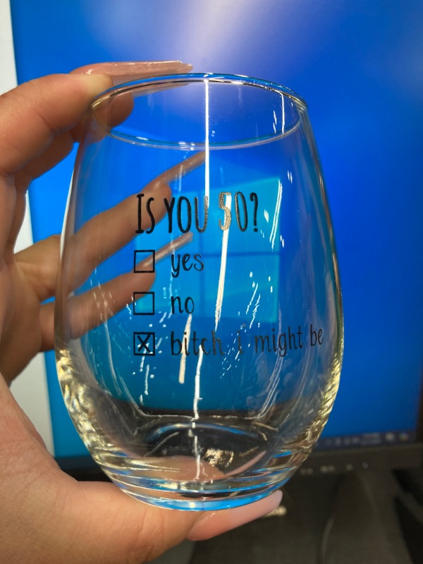 Photo 2 of 50th Birthday Gifts for Women and Men Wine Glass - Funny Is You 50 Gift Idea for Mom Dad Husband Wife – 50 Year Old Party Supplies Decorations for Him, Her - 15oz