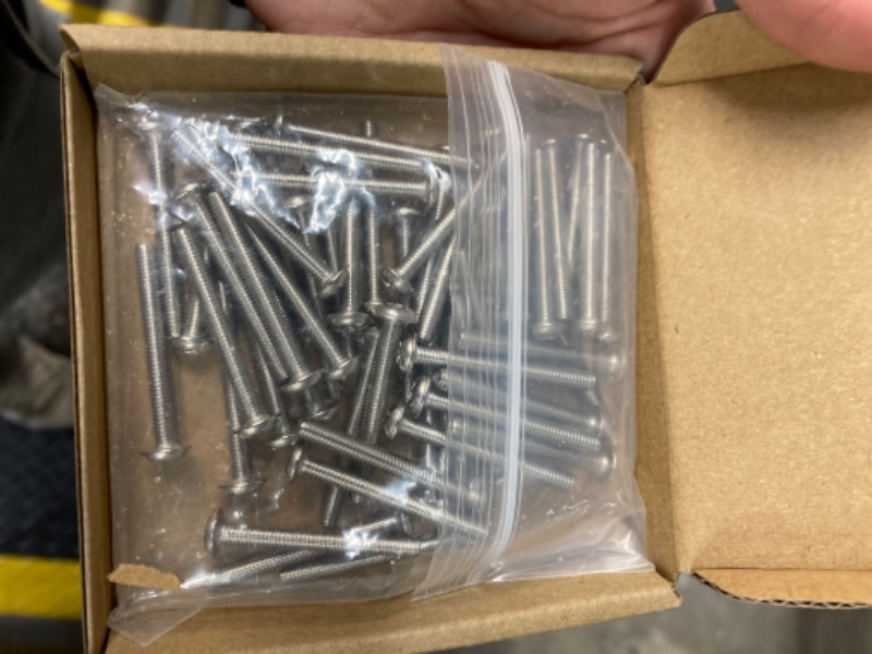 Photo 2 of (50 pcs) M4-0.7 x 35mm Stainless Steel Pan Washer Head (PWH) Phillips Drive Machine Screws Full Thread, Stainless Steel 304 (18-8) M4-0.7 x 35mm 50