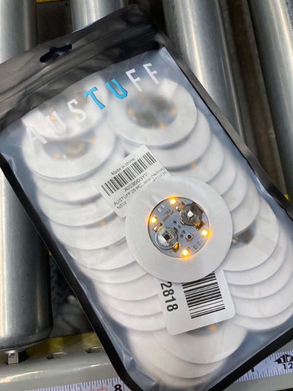 Photo 1 of AUSTUFF 25 PCS LED Coaster, Bottle Light Stickers Coasters Drinks for Club, Bar, Party, Wedding Decor (Yellow) Warm Light