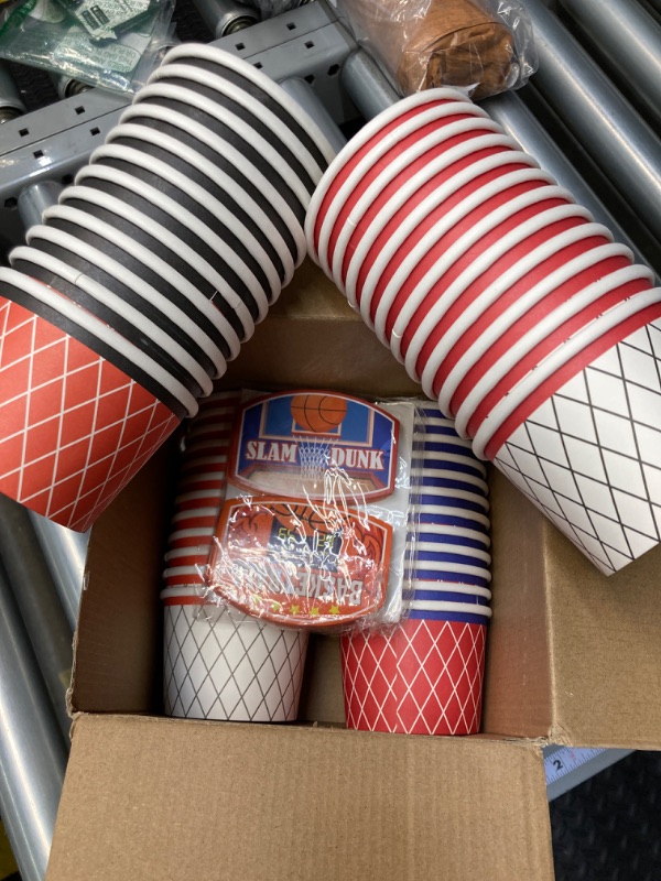 Photo 2 of 96 Pieces Basketball Hoop Snack Cups Basketball Themed Party Supplies Disposable Basketball Treat Paper Cups Cute Ice Cream Bowls for Basketball Party Decorations Birthday Party Favors