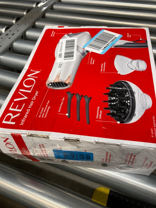 Photo 3 of **Missing Clips** REVLON Infrared Hair Dryer | 1875 Watts of Maximum Shine, Softness and Control, (White) 1.0 Infrared (White)