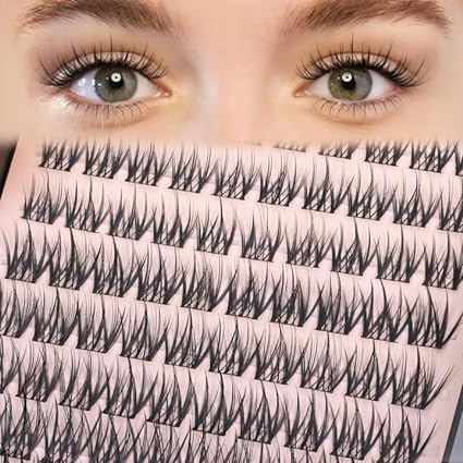 Photo 1 of  Manga Lash Clusters 10-16mm Lashes Individual D Curl Manga Individual Lashes Clusters DIY Eyelash Extension Kit Cat Eye Lashes Manhua Clusters Fake Eyelashes Natural Look Manhwa Lashes
