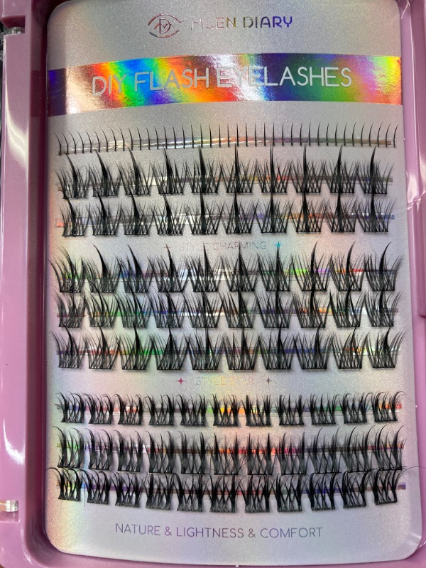 Photo 2 of  Manga Lash Clusters 10-16mm Lashes Individual D Curl Manga Individual Lashes Clusters DIY Eyelash Extension Kit Cat Eye Lashes Manhua Clusters Fake Eyelashes Natural Look Manhwa Lashes
