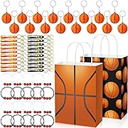 Photo 1 of 16 Pcs Basketball Party Favors Set Basketball Charm Bracelets Motivational Silicone Key Chains Mini Basketball Keychains Gift Bags for Basketball Goodie Bag Fillers Gifts Birthday Party Supply
