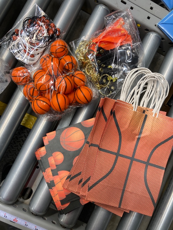 Photo 2 of 16 Pcs Basketball Party Favors Set Basketball Charm Bracelets Motivational Silicone Key Chains Mini Basketball Keychains Gift Bags for Basketball Goodie Bag Fillers Gifts Birthday Party Supply
