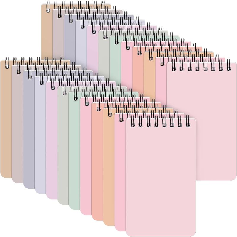 Photo 1 of 24 Pieces Spiral Memo Pads 3"x 5" Small Pocket Notebooks Colorful Memo Pads Bulk Mini Spiral Notepad Steno Pages with Lined Notepad College Ruled Notepads Memo Note Pad for Home(Pastel Color)
