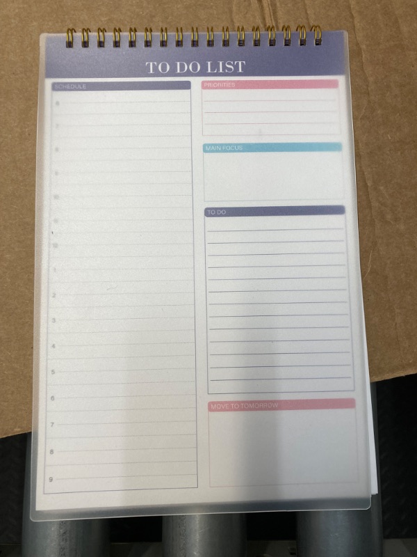 Photo 3 of To Do List Notepad - Daily Planner Note Pad Undated 52 Sheets with Checklist , 6.5" X 9.8" Daily Task Planner for Boosting Productivity for Office Work Personal (Dark Blue Blank)