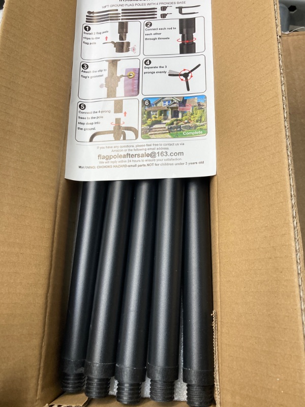 Photo 2 of 10 FT Flag Poles for Outside House inground with 4 Prongs Base - Heavy Duty Extra Thick Aluminum Flag Pole Kit for Yard - Outdoor FlagPole for Residential or Commercial