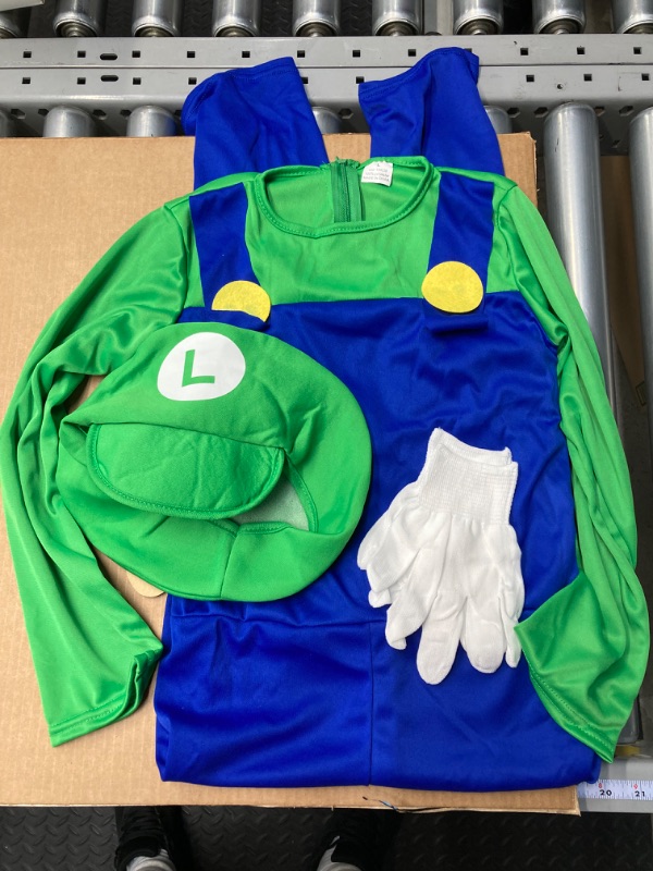 Photo 2 of Halloween Costume for Kids Boys-Cosplay Plumber Outfit with Accessory Green 2T