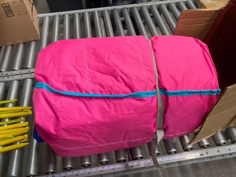 Photo 1 of Pink Bounce House with Slide,Indoor Bouncy House for Kids 3-8,Inflatable Obstacle Course with Blower,Jumping Castle with Air Ball Pit