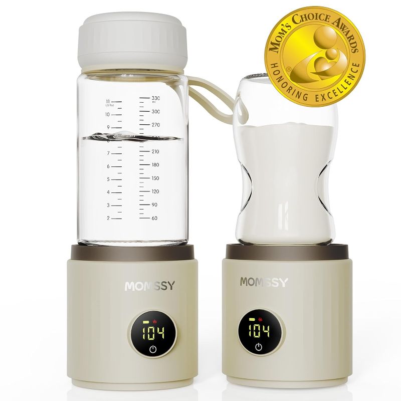 Photo 1 of Portable Bottle Warmer for Travel, Momssy Baby Bottle Warmer for Breastmilk Formula, Travel Bottle Warmer Baby Brew, Smart Temperature Control with Auto Shut-Off, Milk Warmer for Baby USB Rechargeable