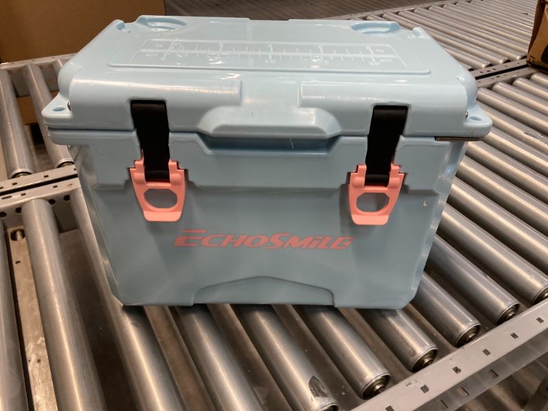 Photo 4 of EchoSmile Insulated Portable Cooler 12Qt, Rotomolded Cooler with Sealing Ring, Lightweight Ice Chest Box, Hard Cooler for BBQ, Beach, Drink, Camping, Picnic, Blue & Pink