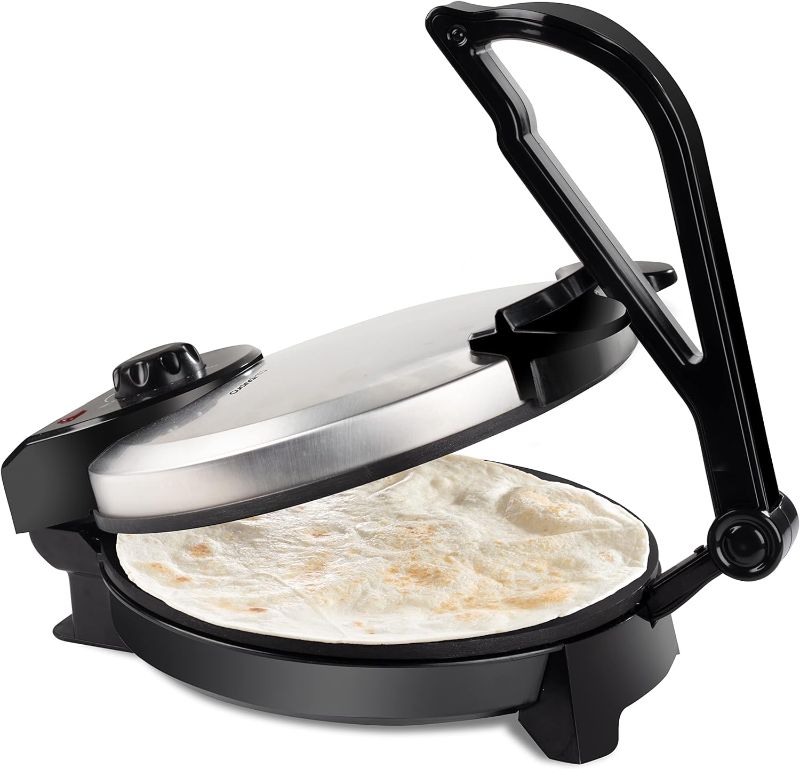 Photo 1 of CucinaPro Electric Tortilla Maker - 10" Pitas, Chapati, Roti, Flatbread, Non-Stick Cooking Plates with Ready Light and Cord Wrap