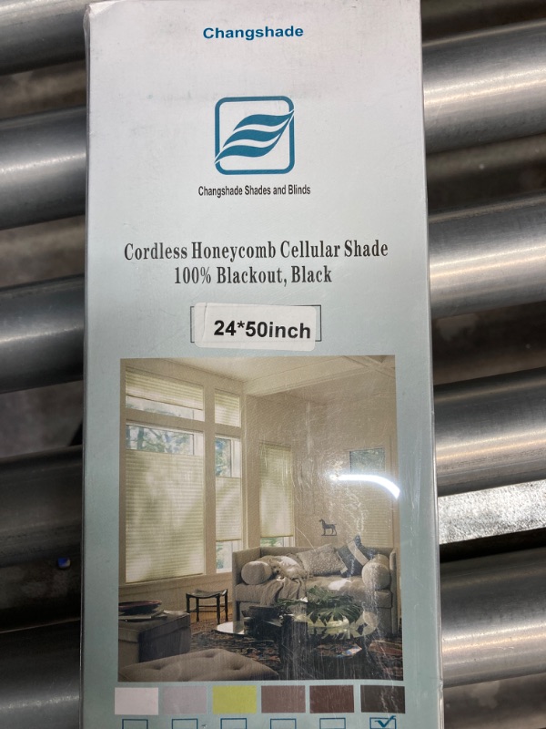 Photo 1 of Custom Blackout Wide Black Cellular Shades Cordless, Top Down Bottom Up Pleated Window Blinds, Room Darkening Honeycomb Shades