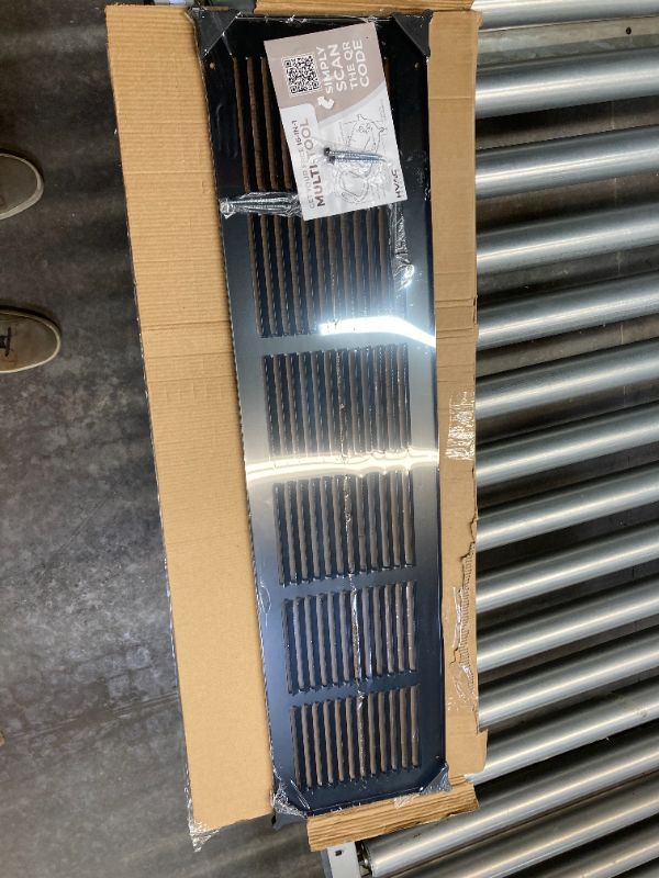 Photo 2 of 30"w X 6"h Steel Return Air Grilles - Sidewall and Ceiling - HVAC Duct Cover - Black [Outer Dimensions: 31.75"w X 7.75"h] 30 X 6 White