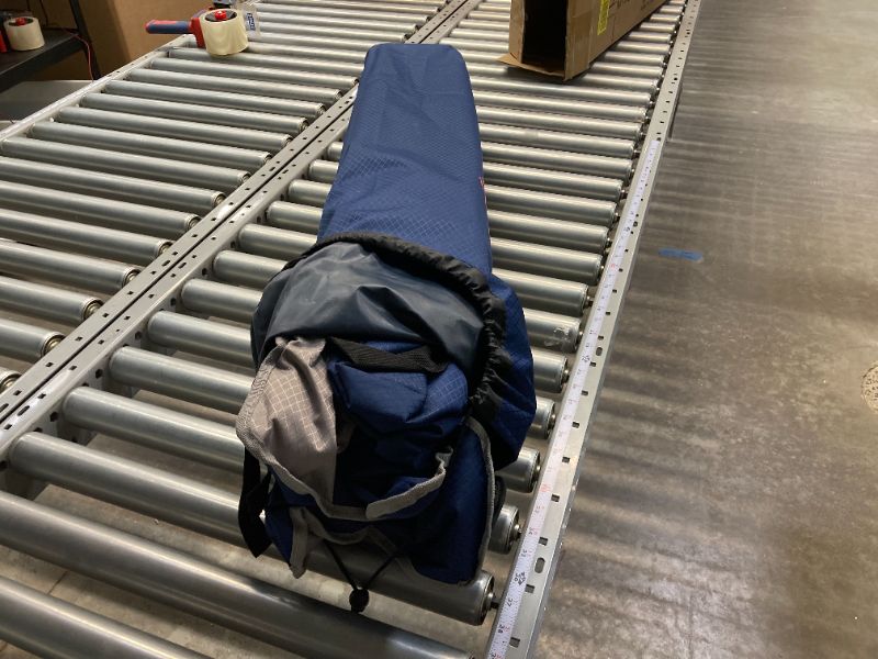 Photo 1 of Oversized Fully Padded Camping Chair with Lumbar Support, Heavy Duty Quad Fold Arm Chair with Cooler Bag - Support 450 LBS?Blue