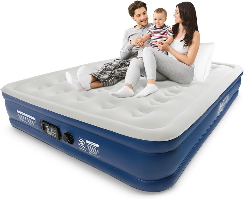 Photo 1 of Active Era Premium Queen Size Air Mattress with Advanced Support System and Built-in Electric Pump - Raised 13-Inch Inflatable Mattress, Guest Bed, Camping Mattress, Portable Bed for Moving & Travel