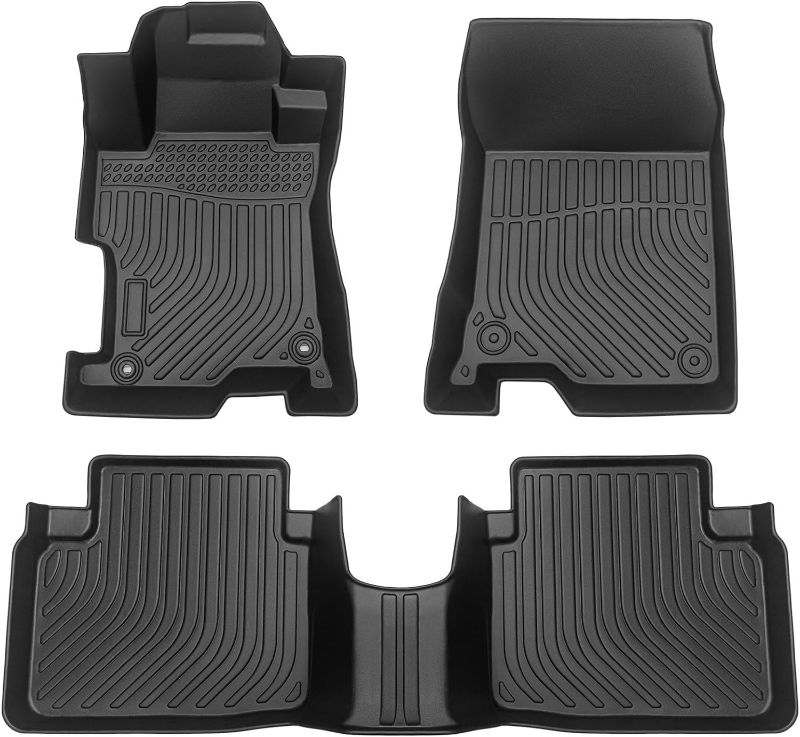 Photo 1 of Floor Mats Custom Fit for 2008-2012 Honda Accord, TPE All-Weather Anti-Slip Mats, Eco-Friendly, Easy to Clean 3 pcs Black