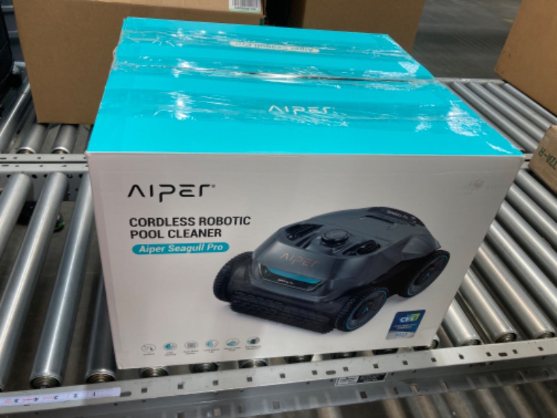 Photo 3 of Aiper Seagull Pro Cordless Robotic Pool Cleaner, Wall Climbing Pool Vacuum— Quad-Motor System, Top Load Filters for Easy Maintenance, 90Mins Fast Charge— Ideal for Above/In-Ground Pools up to 60 Feet Dark Gray
