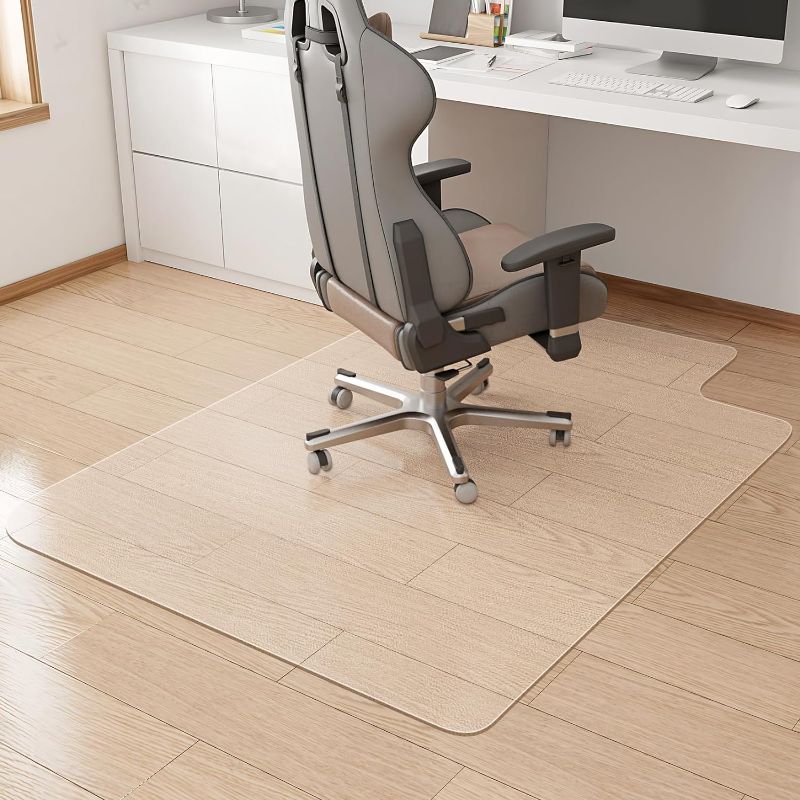 Photo 1 of Office Chair Mat for Carpet,Easy Glide Hard Wood Tile Floor Mats,Chair Mat for Hardwood Floor,Clear Desk Chair Mat for Home Office Rolling Chair,Heavy Duty Floor Protector -30"x46" with Lip