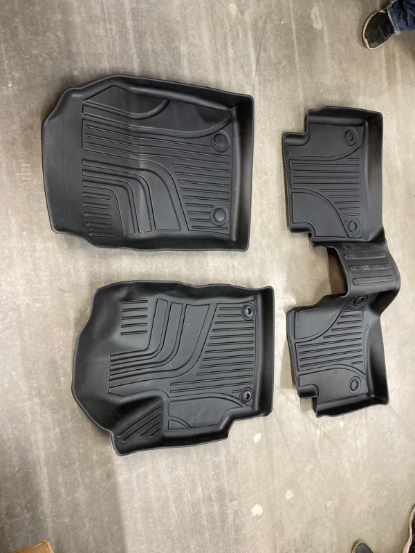 Photo 1 of WeatherTech FloorLiner HP Custom Fit Floor Mats for Ram Truck 2500/3500, Ram 2500/3500-1st & 2nd Row (441545-1-6IM), Black