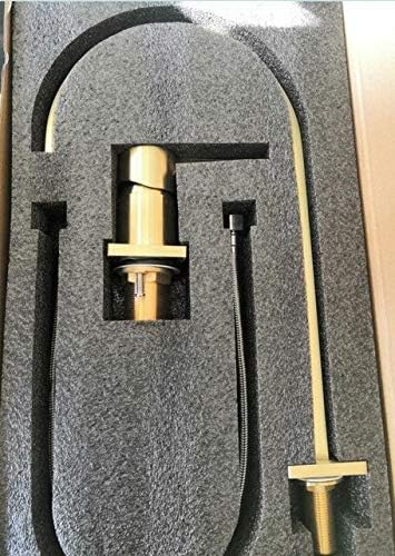 Photo 1 of **PARTS ONLY**Bathroom Two Holes Grey Widespread Bathroom Faucet Sink tap 360 Rotating Widespread Basin Tap-Brushed Gold