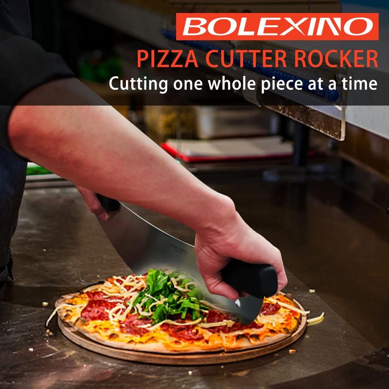 Photo 1 of 20" High Carbon Stainless Steel Pizza Cutter Rocker with Non-slip Handle, Premium Knife Tools for Pizza and Bread, Professional Pizza Oven Accessories for Commercial, Home