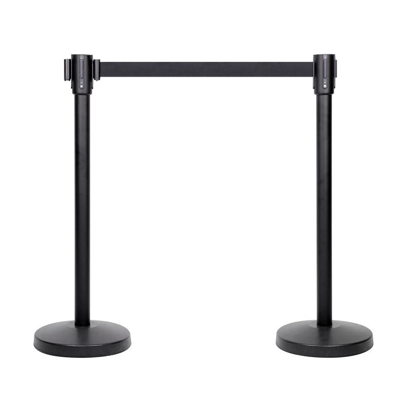 Photo 1 of Amazon Basics Premium Crowd Control Stanchion, 6.5-Foot Retractable Belt, Pack of 2(Previously Amazon Commercial brand)