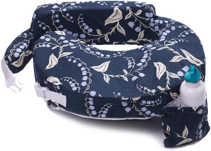 Photo 1 of My Brest Friend Original Nursing Pillow Enhanced Ergonomics Essential Breastfeeding Pillow Support For Mom & Baby W/ Convenient Side Pocket, Double Straps & Slipcover, Navy Bluebells