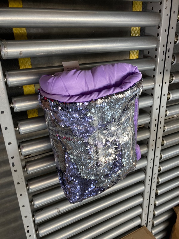 Photo 2 of American Kids Super Cozy Reversible Sequin Sleeping Slumber Bag, Royal Plush & Luxurious Dazzle-Purple