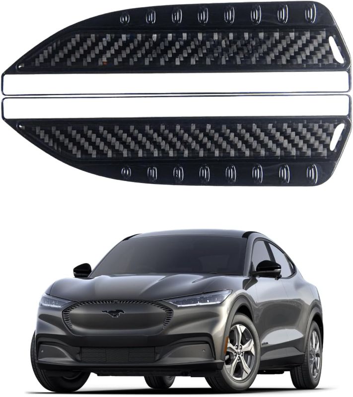 Photo 1 of 2PCS Rear View Mirror Rain Guard Compatible with Ford Mustang Mach E Real Carbon Fiber Side Mirror Visor Rain Guard Deflectors Decorations Cover Exterior Accessories Modification (Black)