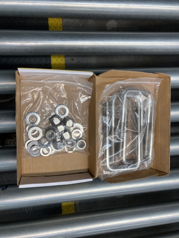 Photo 2 of 4 Sets (D-1/2" x W 2-1/16" XL 4-3/4") 304 Stainless Steel Square U-Bolt Boat Trailer U-Bolts with Washers and Nuts,2 inch Wide U Bolts for Sailboat Trailer Automobiles Trailer Industrial Parts.